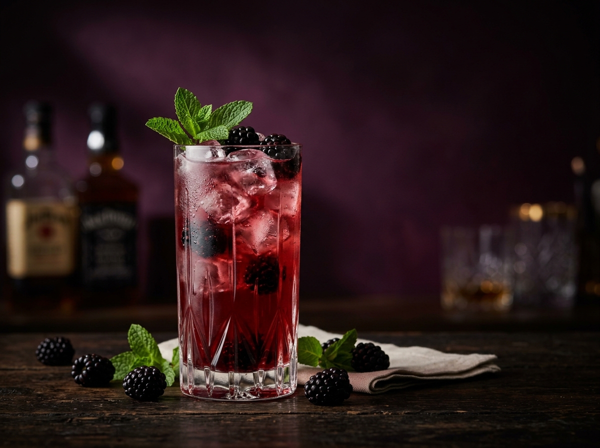Berry mixer cocktail in highball